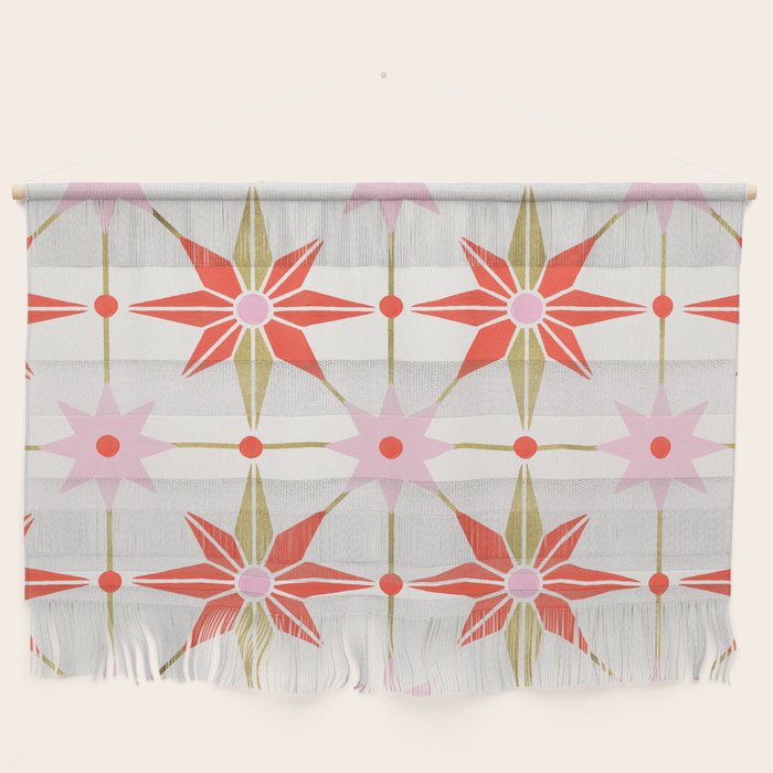 Starburst Mosaic - Coral & Gold Palette Wall Hanging Gallery Image 1