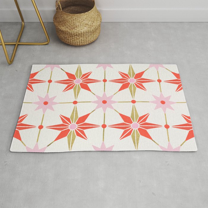 Starburst Mosaic - Coral & Gold Palette Rug Gallery Image 1