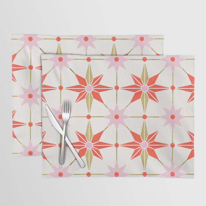 Starburst Mosaic - Coral & Gold Palette Placemat Gallery Image 1