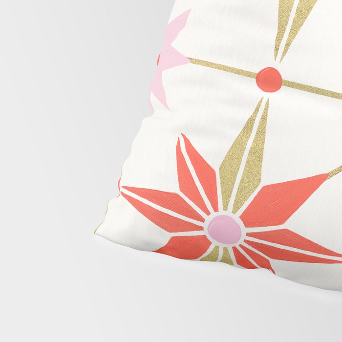 Starburst Mosaic - Coral & Gold Palette Pillow Sham Gallery Image 4