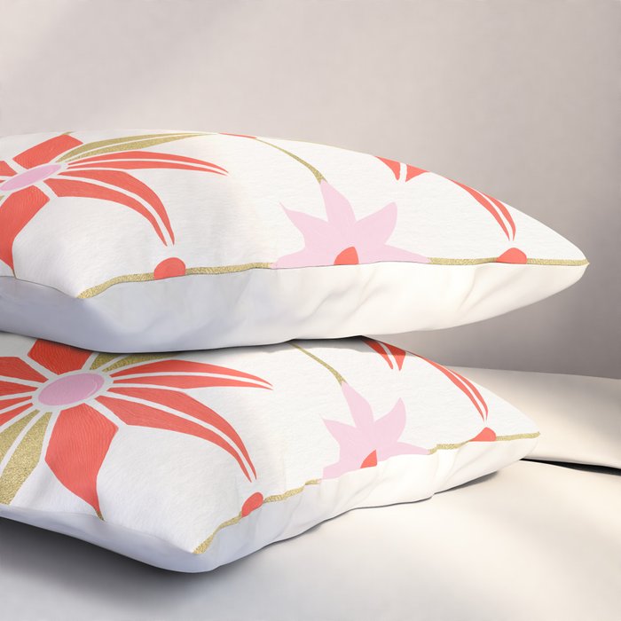 Starburst Mosaic - Coral & Gold Palette Pillow Sham Gallery Image 3