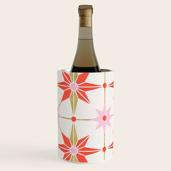Starburst Mosaic - Coral & Gold Palette Wine Chiller Gallery Image 3