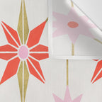 Starburst Mosaic - Coral & Gold Palette Wall Tapestry Gallery Image 3