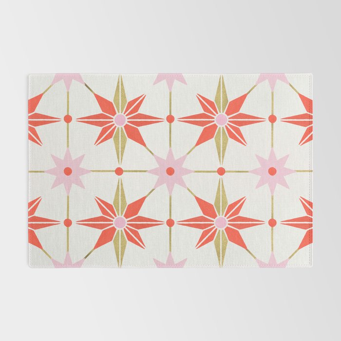 Starburst Mosaic - Coral & Gold Palette Rug Gallery Image 2