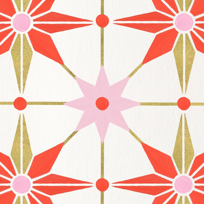 Starburst Mosaic - Coral & Gold Palette Coffee Mug Gallery Image 2