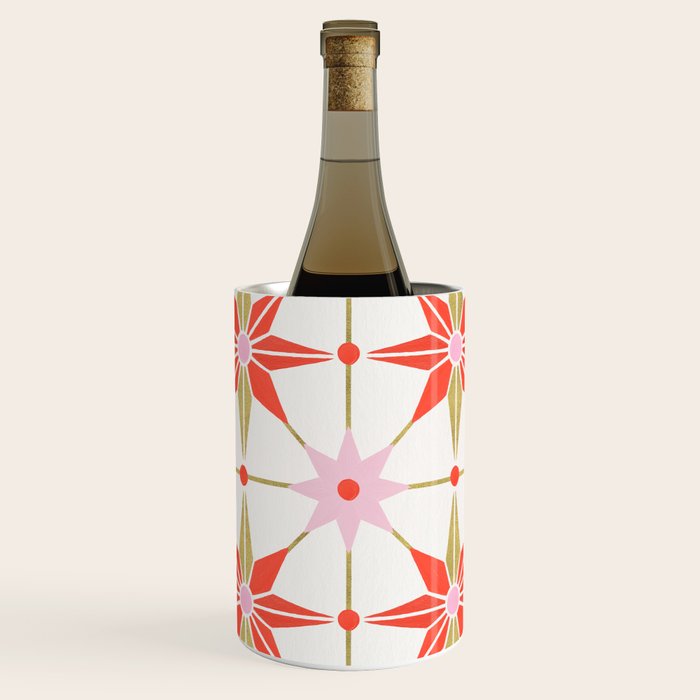 Starburst Mosaic - Coral & Gold Palette Wine Chiller Gallery Image 1