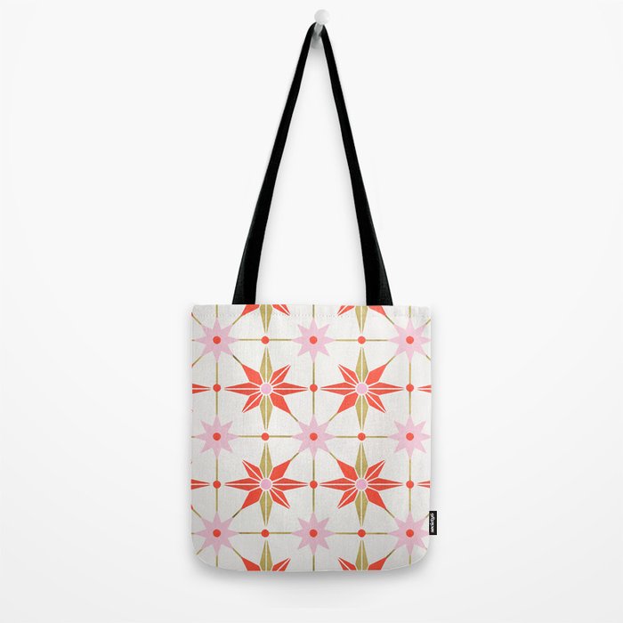 Starburst Mosaic - Coral & Gold Palette Tote Bag Gallery Image 2