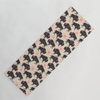 Bison - black, pink, teal, on cream Yoga Mat Gallery Image 1