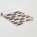 Bison - black, pink, teal, on cream Yoga Mat Gallery Image 2
