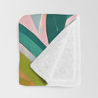 Tropical Jewels, Pastel Jungle Botanical Pastel, Bohemian Eclectic Plants Palms, Exotic Forest Nature Painting Throw Blanket Gallery Image 3