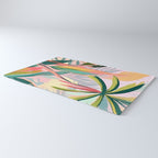 Tropical Jewels, Pastel Jungle Botanical Pastel, Bohemian Eclectic Plants Palms, Exotic Forest Nature Painting Rug Gallery Image 3
