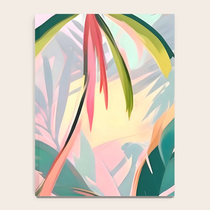 Tropical Jewels, Pastel Jungle Botanical Pastel, Bohemian Eclectic Plants Palms, Exotic Forest Nature Painting Notebook Gallery Image 4