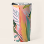 Tropical Jewels, Pastel Jungle Botanical Pastel, Bohemian Eclectic Plants Palms, Exotic Forest Nature Painting Travel Mug Gallery Image 3