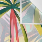 Tropical Jewels, Pastel Jungle Botanical Pastel, Bohemian Eclectic Plants Palms, Exotic Forest Nature Painting Wall Tapestry Gallery Image 3