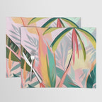 Tropical Jewels, Pastel Jungle Botanical Pastel, Bohemian Eclectic Plants Palms, Exotic Forest Nature Painting Placemat Gallery Image 1