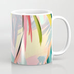 Tropical Jewels, Pastel Jungle Botanical Pastel, Bohemian Eclectic Plants Palms, Exotic Forest Nature Painting Coffee Mug Gallery Image 1