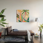 Tropical Jewels, Pastel Jungle Botanical Pastel, Bohemian Eclectic Plants Palms, Exotic Forest Nature Painting Wood Wall Art Gallery Image 2