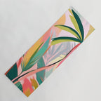 Tropical Jewels, Pastel Jungle Botanical Pastel, Bohemian Eclectic Plants Palms, Exotic Forest Nature Painting Yoga Mat Gallery Image 1