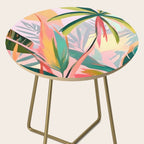 Tropical Jewels, Pastel Jungle Botanical Pastel, Bohemian Eclectic Plants Palms, Exotic Forest Nature Painting Side Table Gallery Image 2
