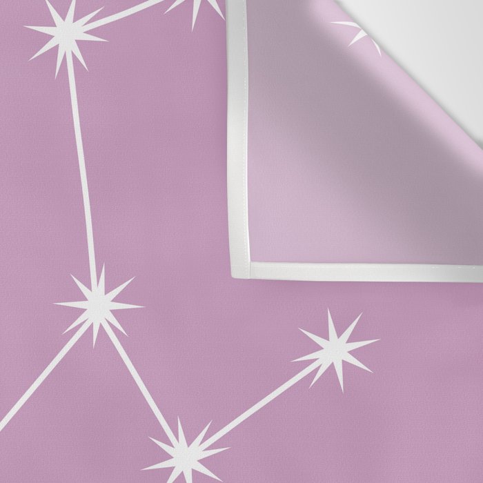 Taurus Zodiac Star Constellation Line Art Pastel Lilac Wall Tapestry Gallery Image 3