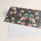 William Morris Inspired Butterfly Pattern - Midnight Garden Wrapping Paper Gallery Image 2