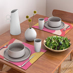 Happy Flower 60s Retro Vibe Hot Pink Orange Yellow Blush Placemat Gallery Image 2