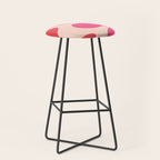 Happy Flower 60s Retro Vibe Hot Pink Orange Yellow Blush Stool Gallery Image 1