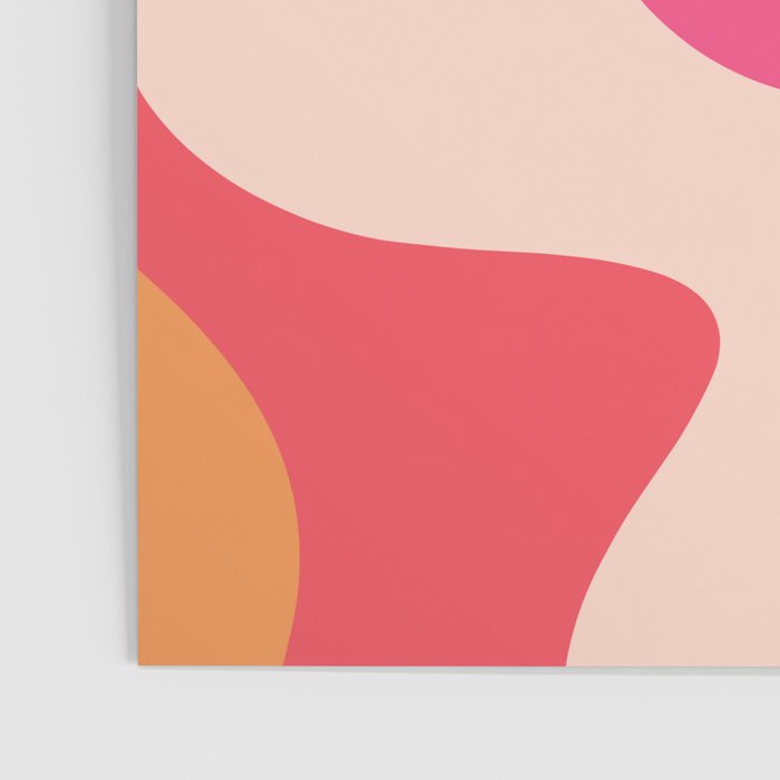 Happy Flower 60s Retro Vibe Hot Pink Orange Yellow Blush Poster Gallery Image 3