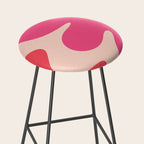 Happy Flower 60s Retro Vibe Hot Pink Orange Yellow Blush Stool Gallery Image 2