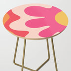 Happy Flower 60s Retro Vibe Hot Pink Orange Yellow Blush Side Table Gallery Image 2
