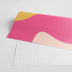 Happy Flower 60s Retro Vibe Hot Pink Orange Yellow Blush Wrapping Paper Gallery Image 2