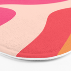 Happy Flower 60s Retro Vibe Hot Pink Orange Yellow Blush Bath Mat Gallery Image 3