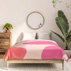Happy Flower 60s Retro Vibe Hot Pink Orange Yellow Blush Comforter Gallery Image 3