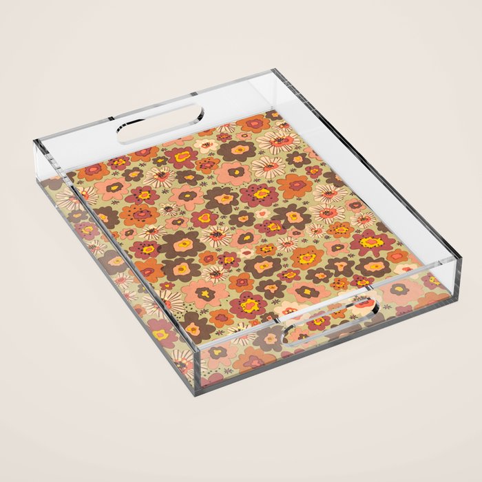 Scented petals II floral pattern Acrylic Tray Gallery Image 1