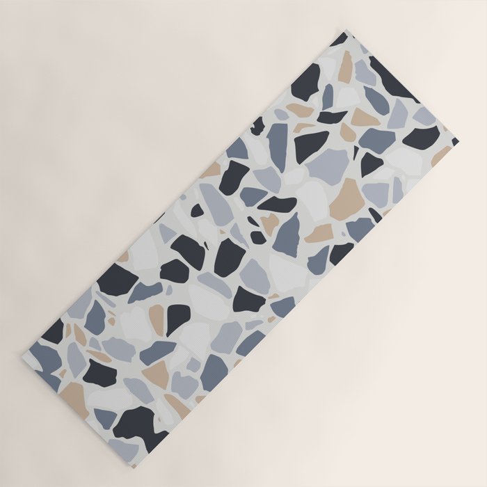 Terrazzo Mosaic Pattern, Gray and Neutral Yoga Mat Gallery Image 1