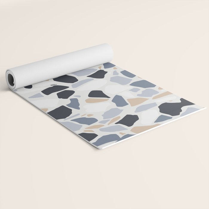 Terrazzo Mosaic Pattern, Gray and Neutral Yoga Mat Gallery Image 2