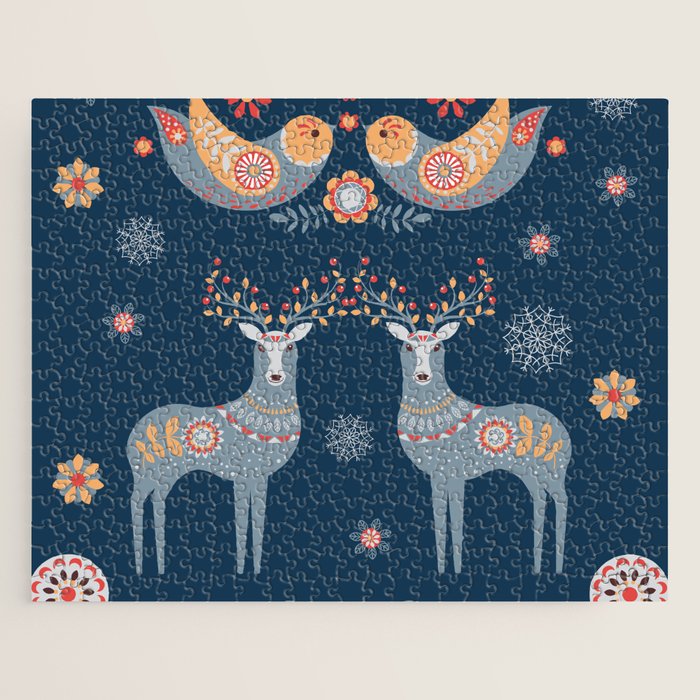 Nordic Winter Blue Jigsaw Puzzle Gallery Image 1