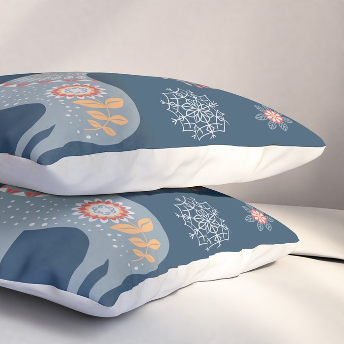 Nordic Winter Blue Pillow Sham Gallery Image 3