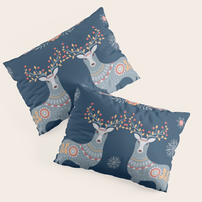 Nordic Winter Blue Pillow Sham Gallery Image 3