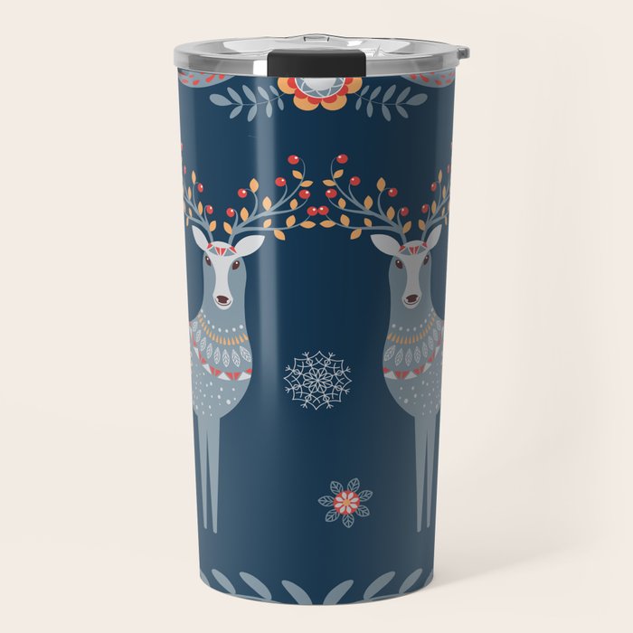 Nordic Winter Blue Travel Mug Gallery Image 1