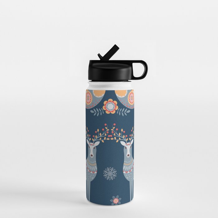 Nordic Winter Blue Water Bottle Gallery Image 1