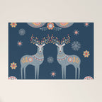 Nordic Winter Blue Welcome Mat Gallery Image 1
