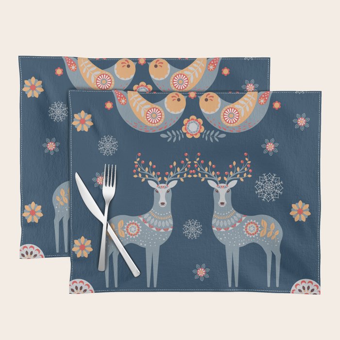Nordic Winter Blue Placemat Gallery Image 1
