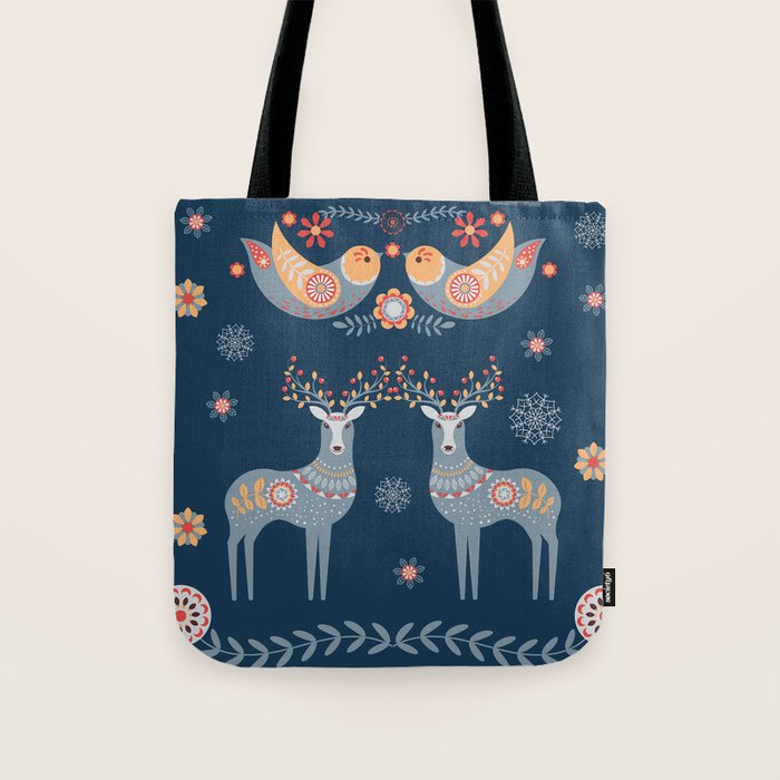 Nordic Winter Blue Tote Bag Gallery Image 1