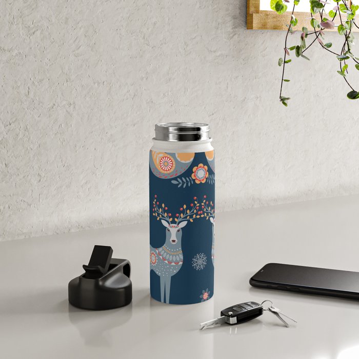 Nordic Winter Blue Water Bottle Gallery Image 4