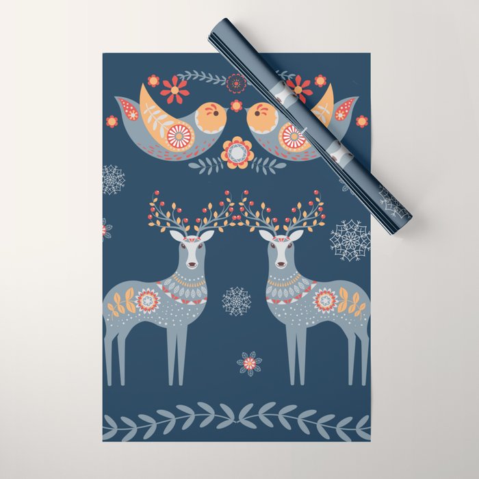 Nordic Winter Blue Wrapping Paper Gallery Image 1