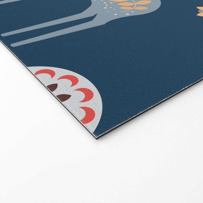 Nordic Winter Blue Welcome Mat Gallery Image 2