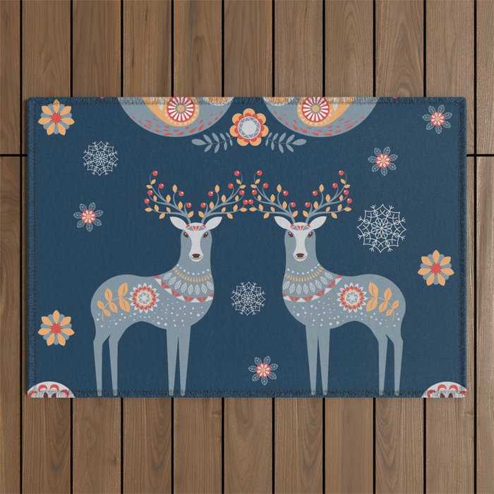 Nordic Winter Blue Outdoor Rug Gallery Image 1