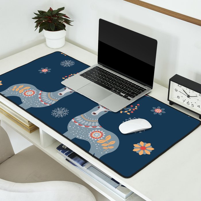 Nordic Winter Blue Desk Mat Gallery Image 2
