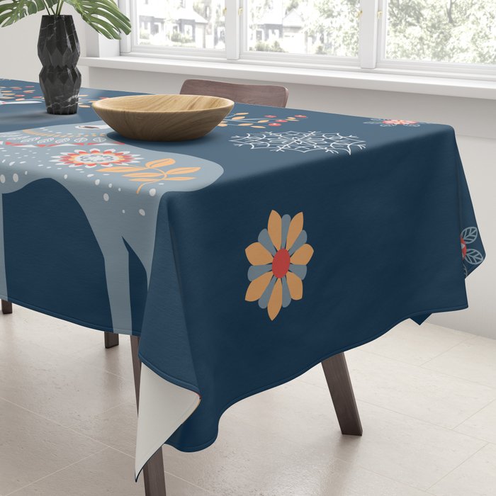 Nordic Winter Blue Tablecloth Gallery Image 3